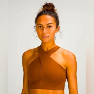lululemon nulu wrap front bra copper brown